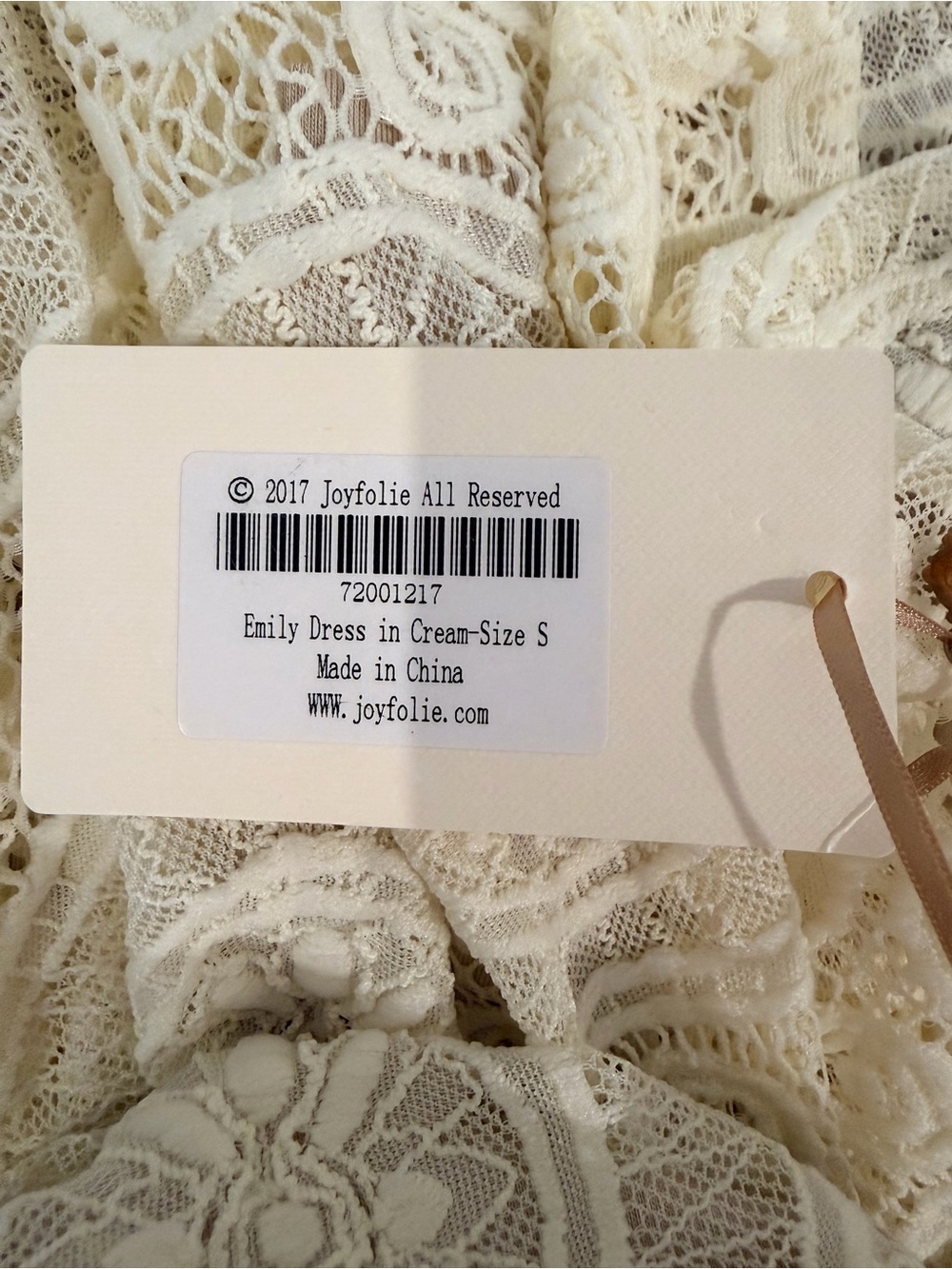 NWT Joyfolie Emily Dress in Cream - Picture 5 of 7